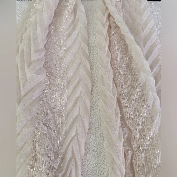 MixIt OS Infinity Loose Cowl Neck Looped Scarf Soft Rose Gold Ivory w/sequins. - Picture 4 of 13